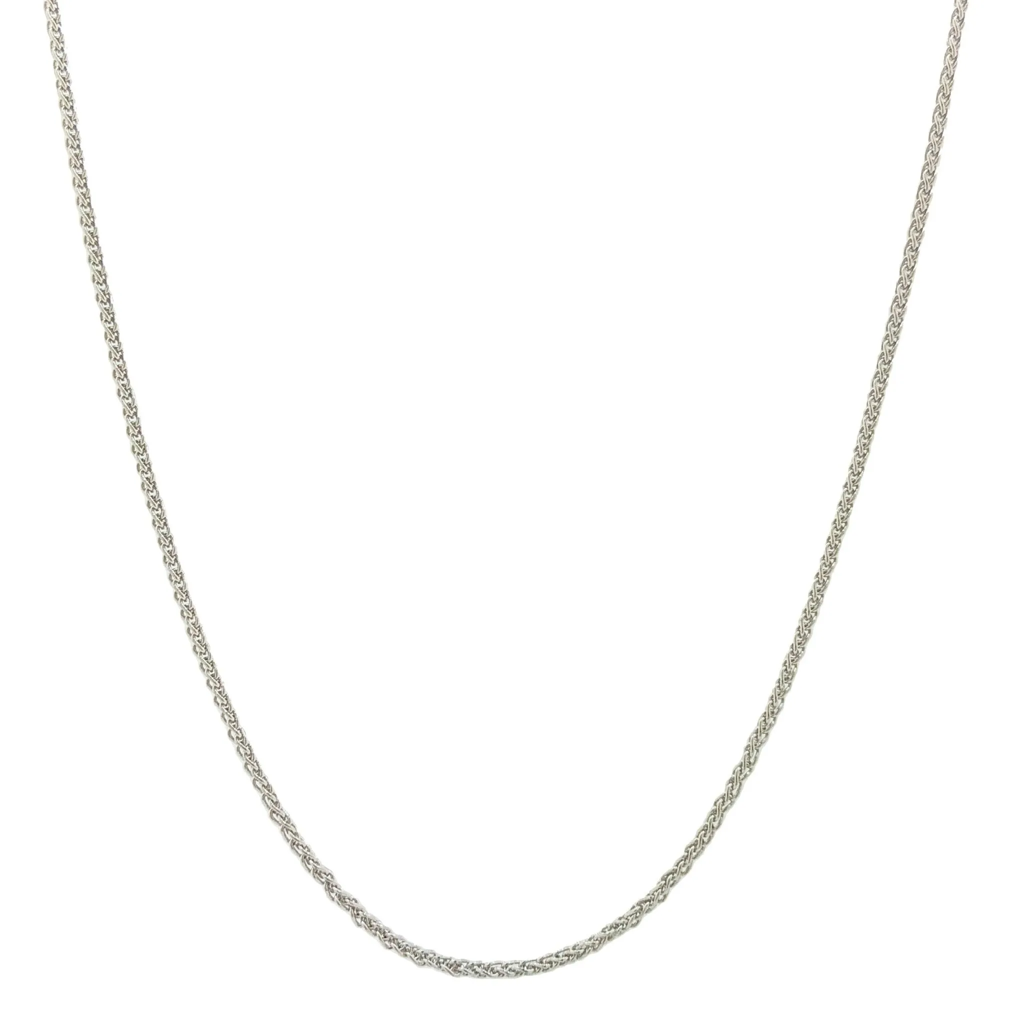 14K W Gold 16" Round Wheat Chain 025