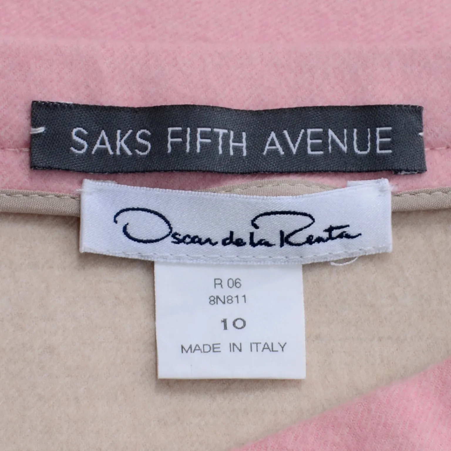 2000s Oscar de la Renta Pink Cashmere Skirt With Silk Trim