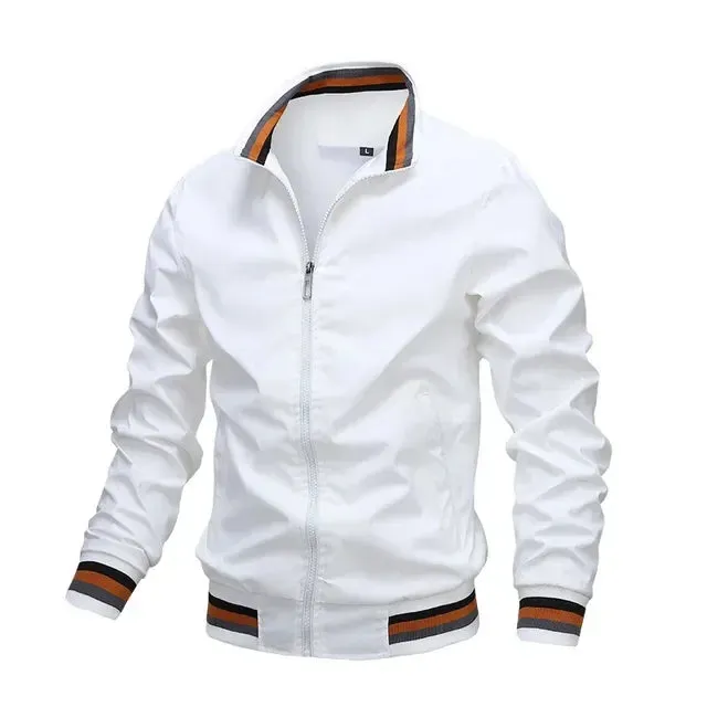 2024 Men's Jacket Spring and Autumn Stand Collar Zipper Outdoor Sports Coat Oversized Tops Windbreaker Varsity Jacket for Men