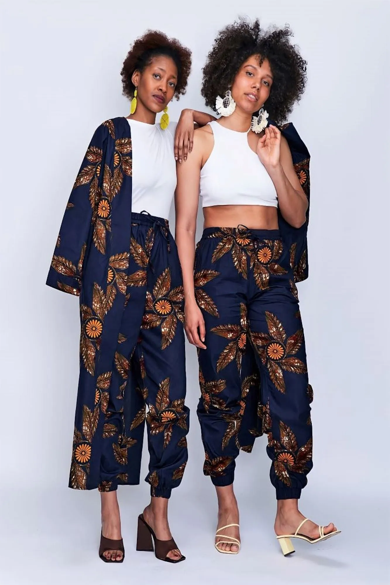 2pcs African Print Kimono Set