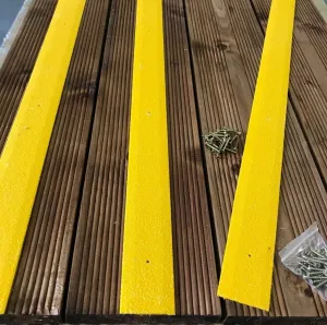 50mm Wide Non-Slip Anti-Skid Decking Strips - Safety and Style for Outdoor Space - YELLOW