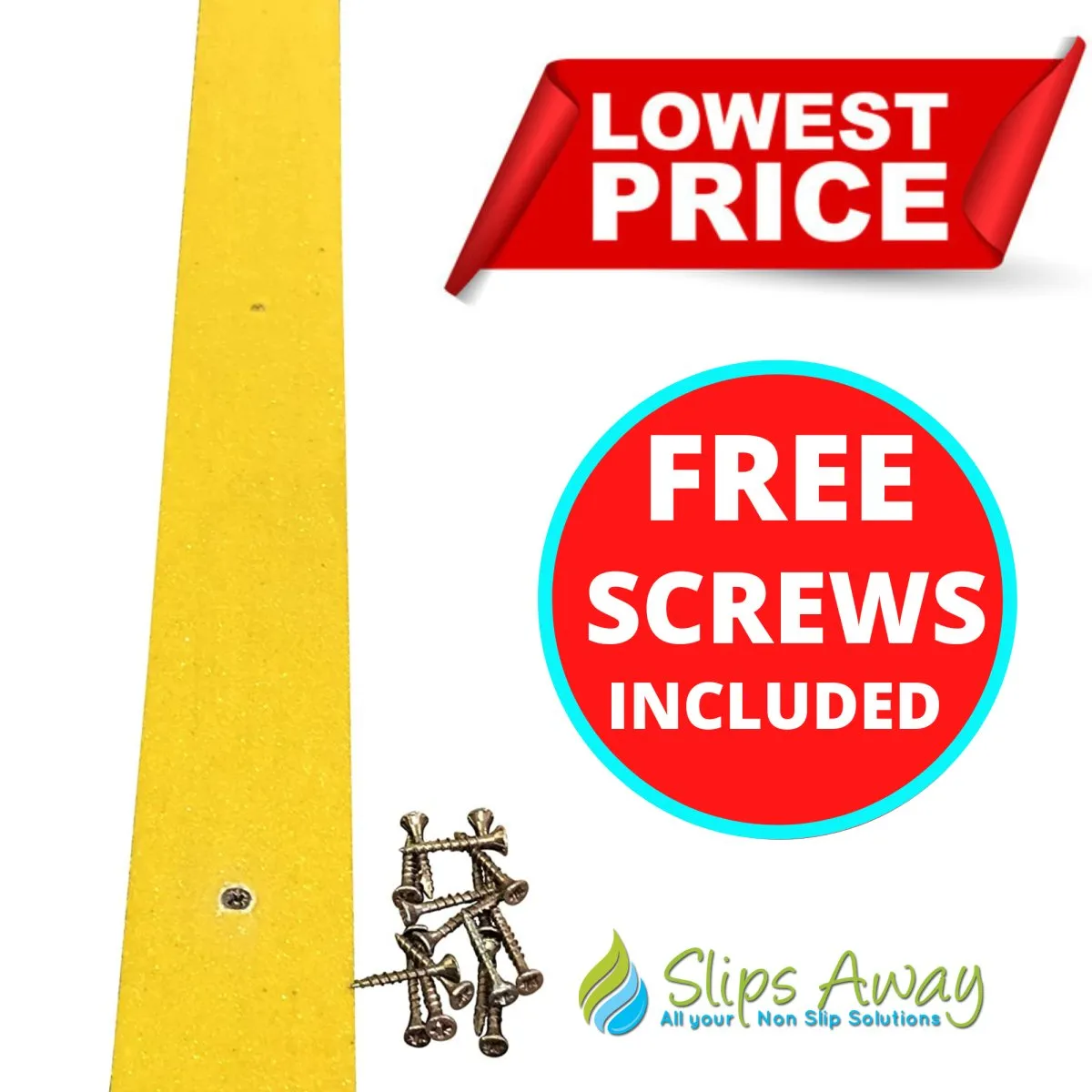 50mm Wide Non-Slip Anti-Skid Decking Strips - Safety and Style for Outdoor Space - YELLOW