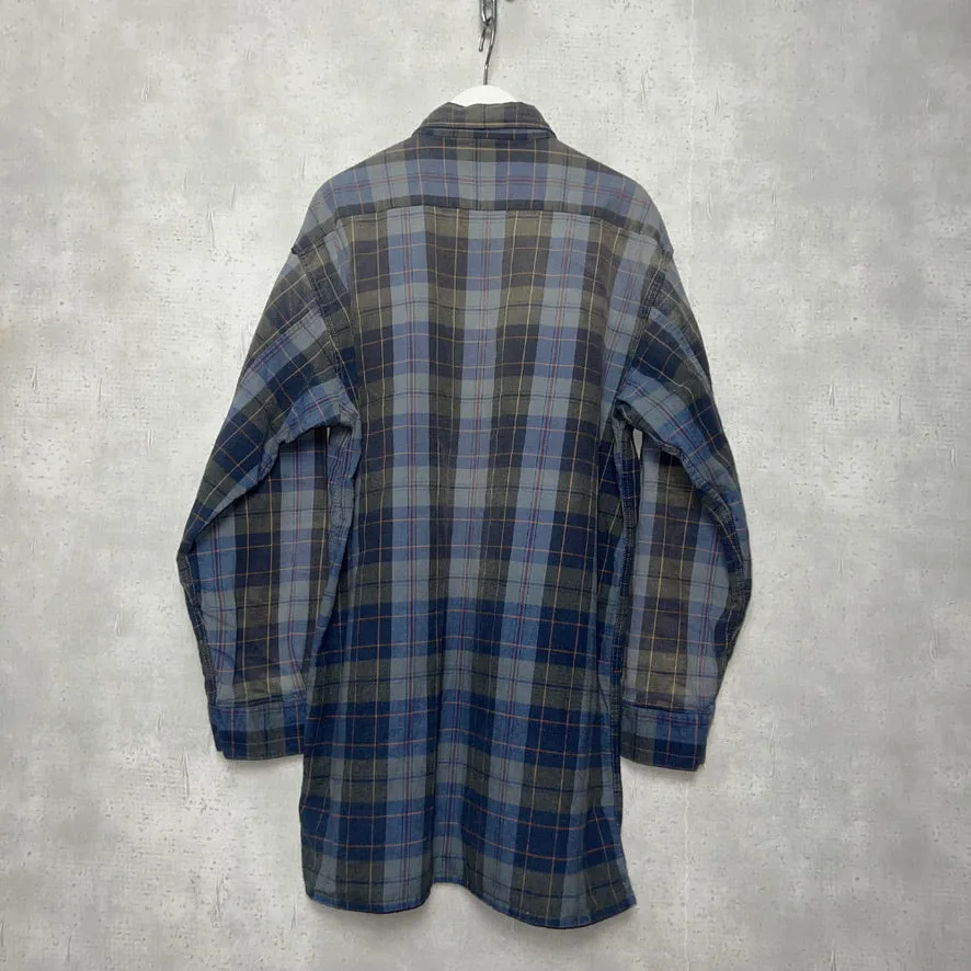 60-70'S FRANCE製 / COTTON FLANNEL CHECK PATTERN SHIRT