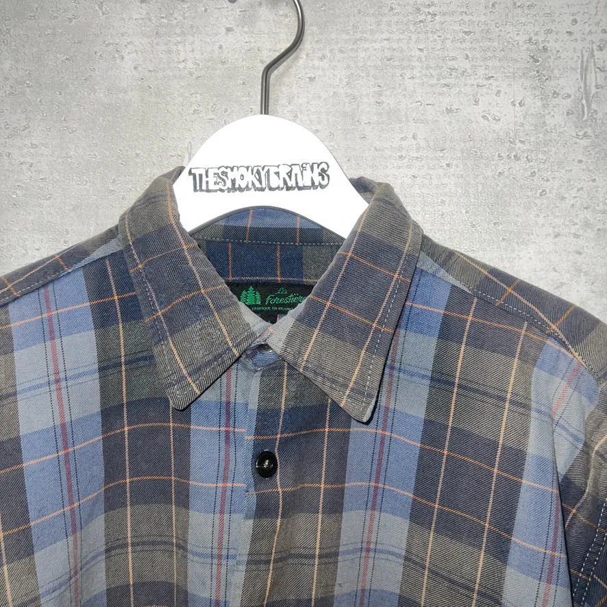 60-70'S FRANCE製 / COTTON FLANNEL CHECK PATTERN SHIRT