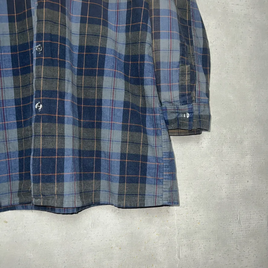 60-70'S FRANCE製 / COTTON FLANNEL CHECK PATTERN SHIRT