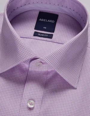 Abelard - Long Sleeve Business Shirt - Check - Lilac/White