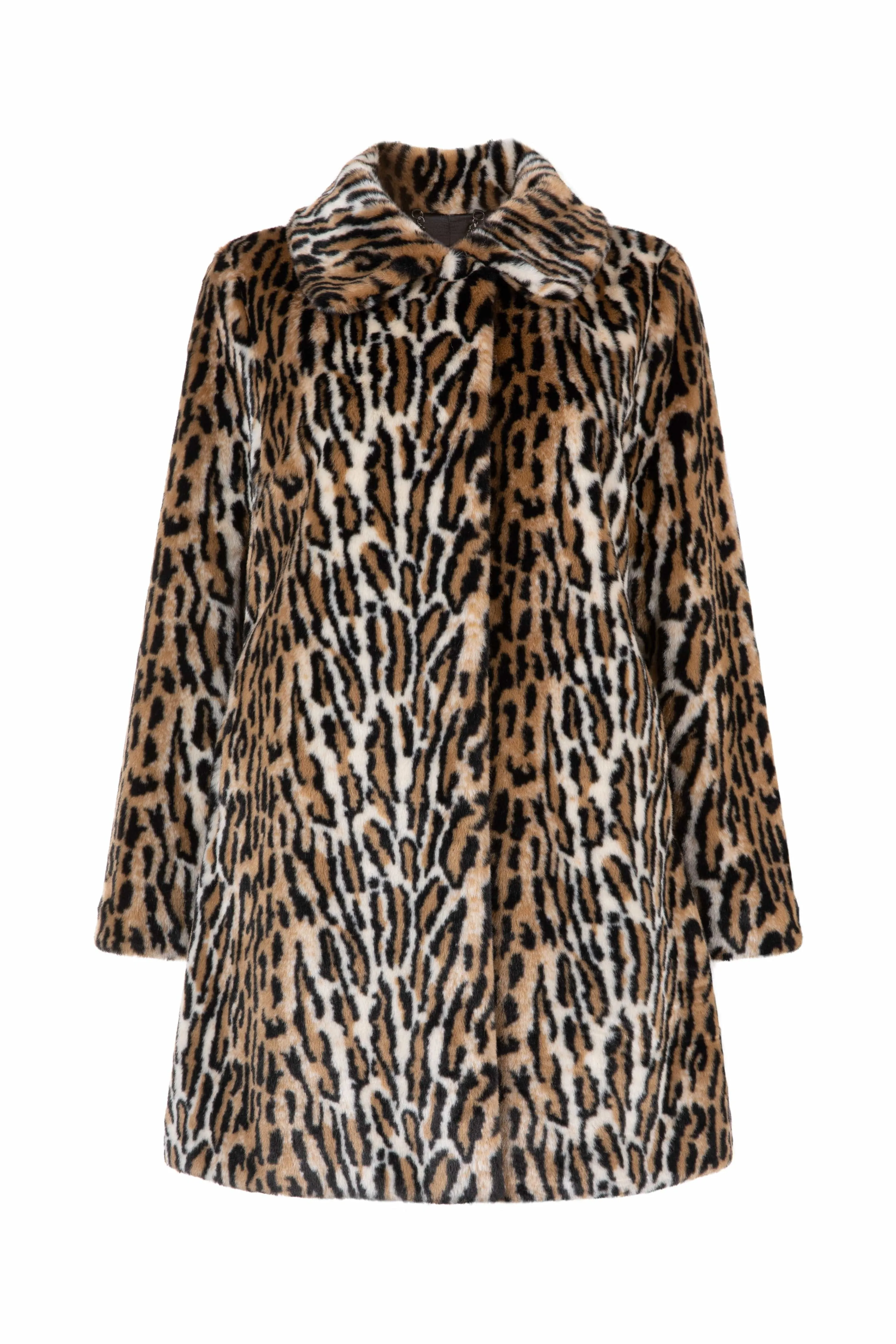 Adele Recycled Vegan Faux Fur Coat | Leopard