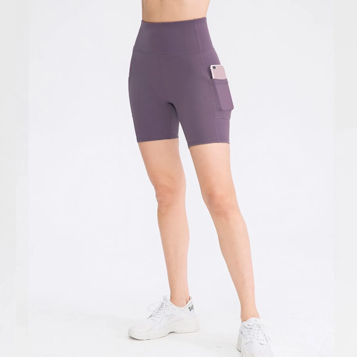 Allrj High Waist Active Shorts With Pockets