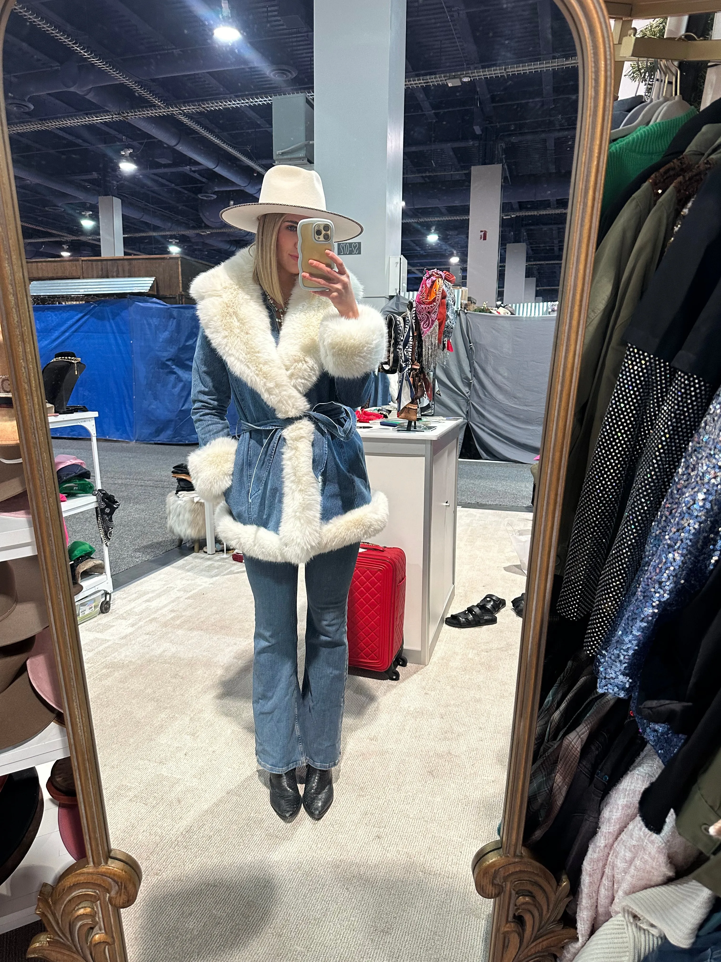 AS SEEN ON LILYAN COLE!! The Hudson Denim & Fur Coat by Show Me Your Mumu