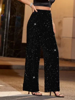 BAE High Waist Sequin Wide Leg Pants