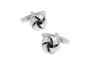 Bedford Solid Silver Knot Rhodium Plated Cufflinks