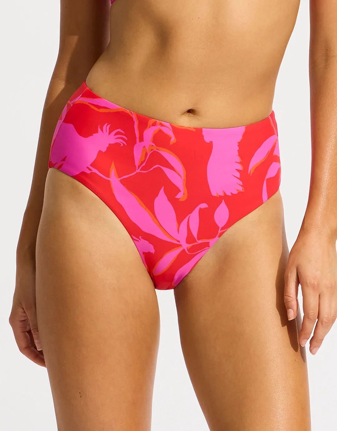 Birds of Paradise High Waist Bikini Pant - Chilli Red