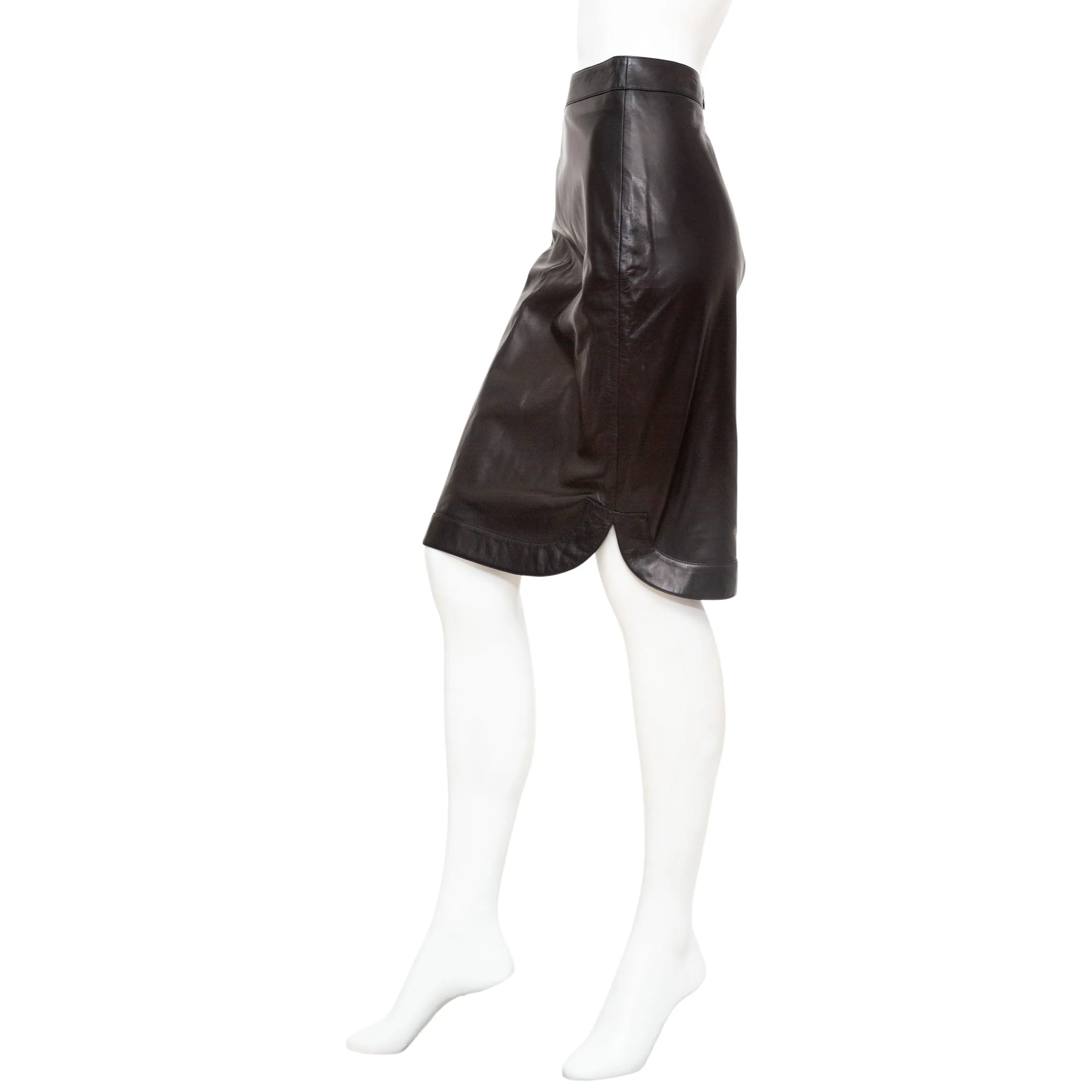 Black Leather Pencil Skirt