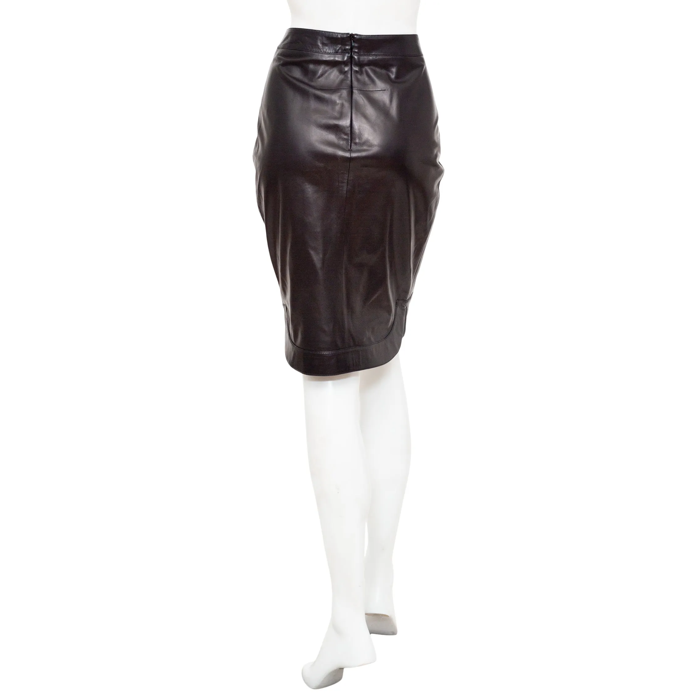 Black Leather Pencil Skirt