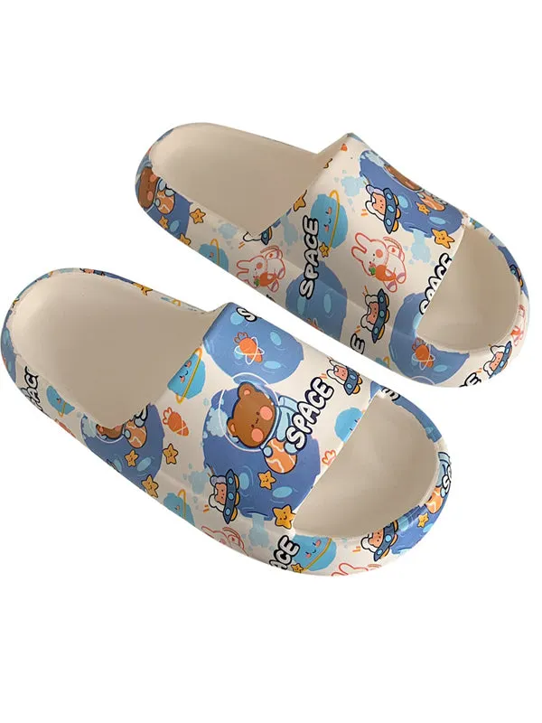 Blue Cartoon Bear Bath Lounge Slipper