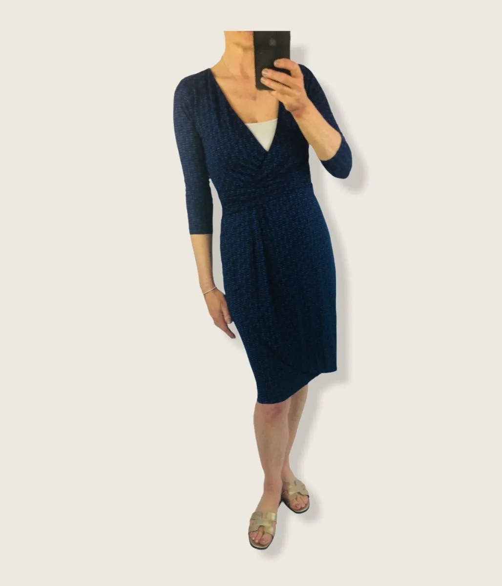 Blue Dash Jersey Wrap dress Size 8