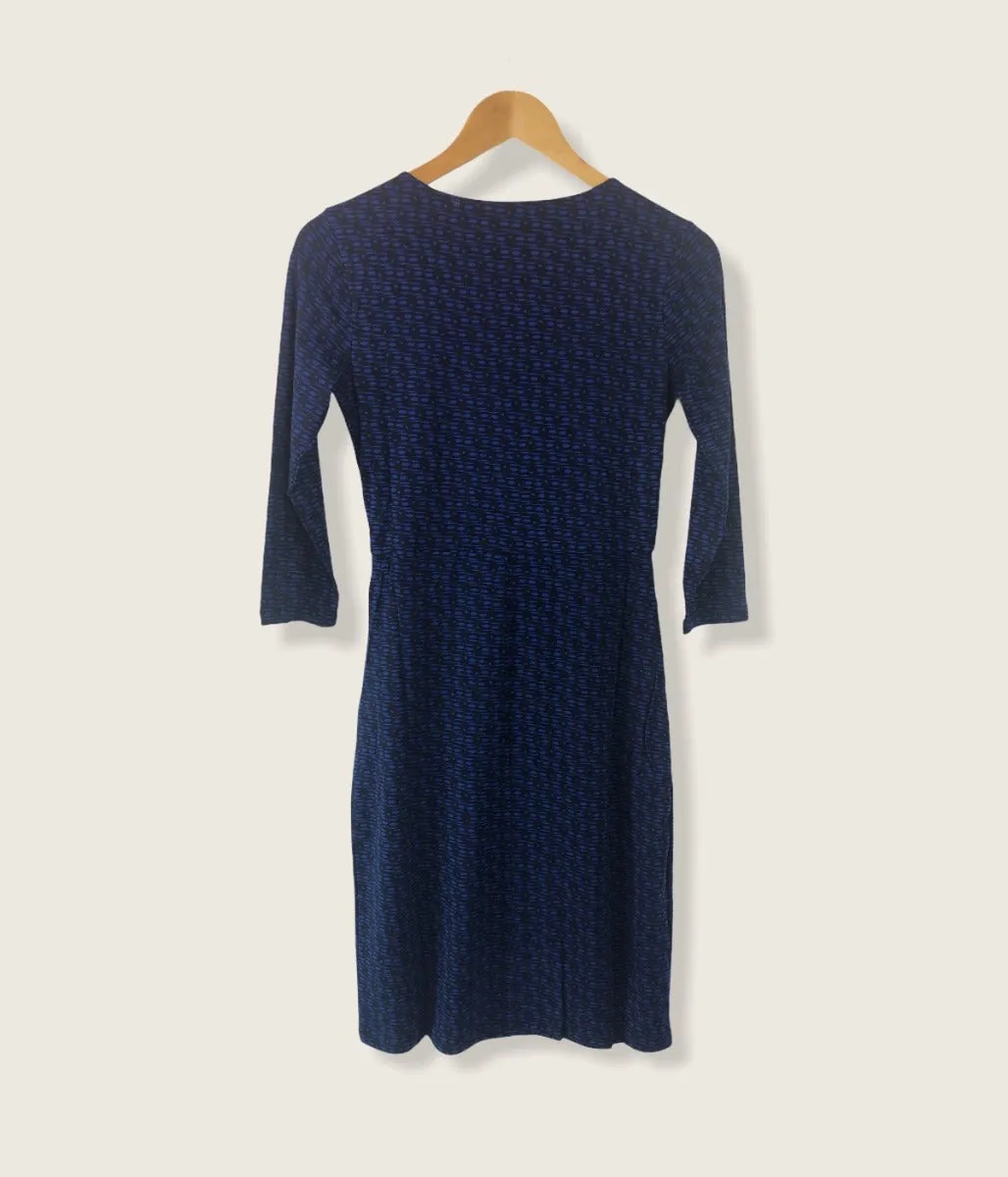 Blue Dash Jersey Wrap dress Size 8