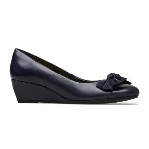 Bourne Mid Wedge Heel Court Shoe With Bow Detail