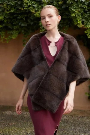 Brown mink shawl