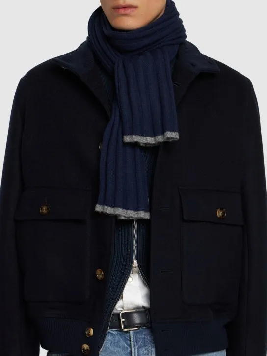 Brunello Cucinelli   Fine cashmere rib knit scarf 