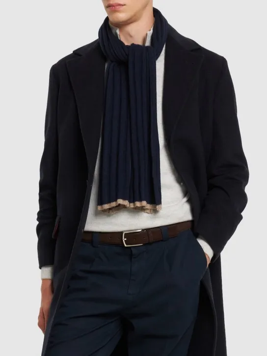 Brunello Cucinelli   Fine cashmere rib knit scarf 