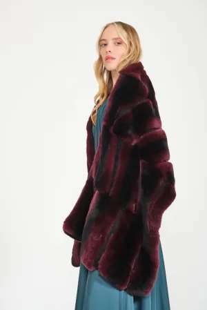 Burgundy Rex Fur Shawl