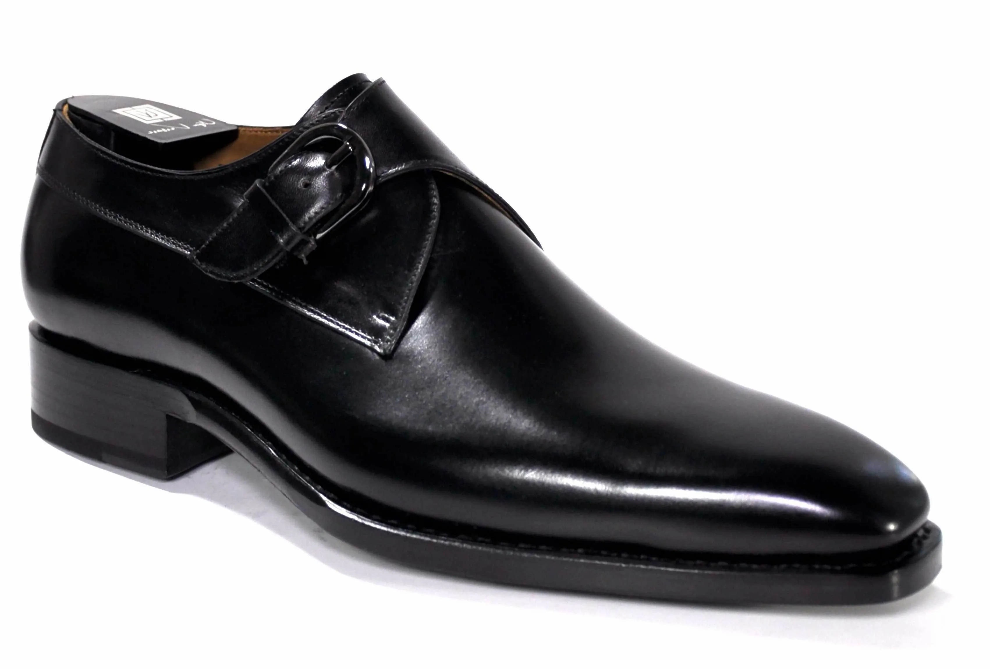 Burnished Calfskin Monkstrap Black