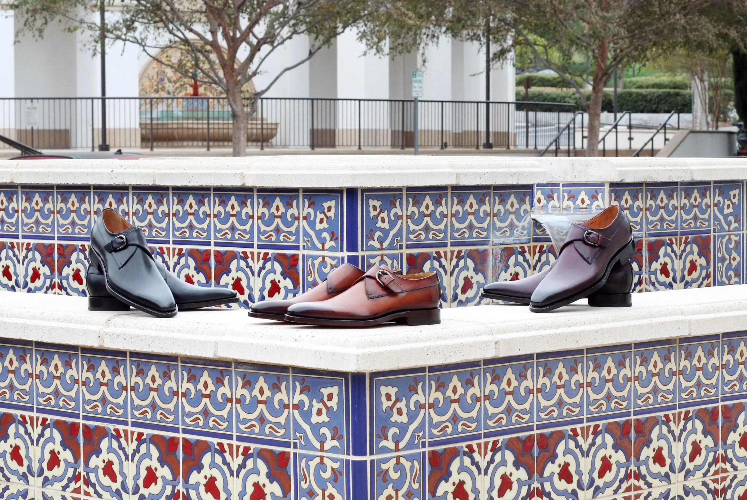 Burnished Calfskin Monkstrap Black