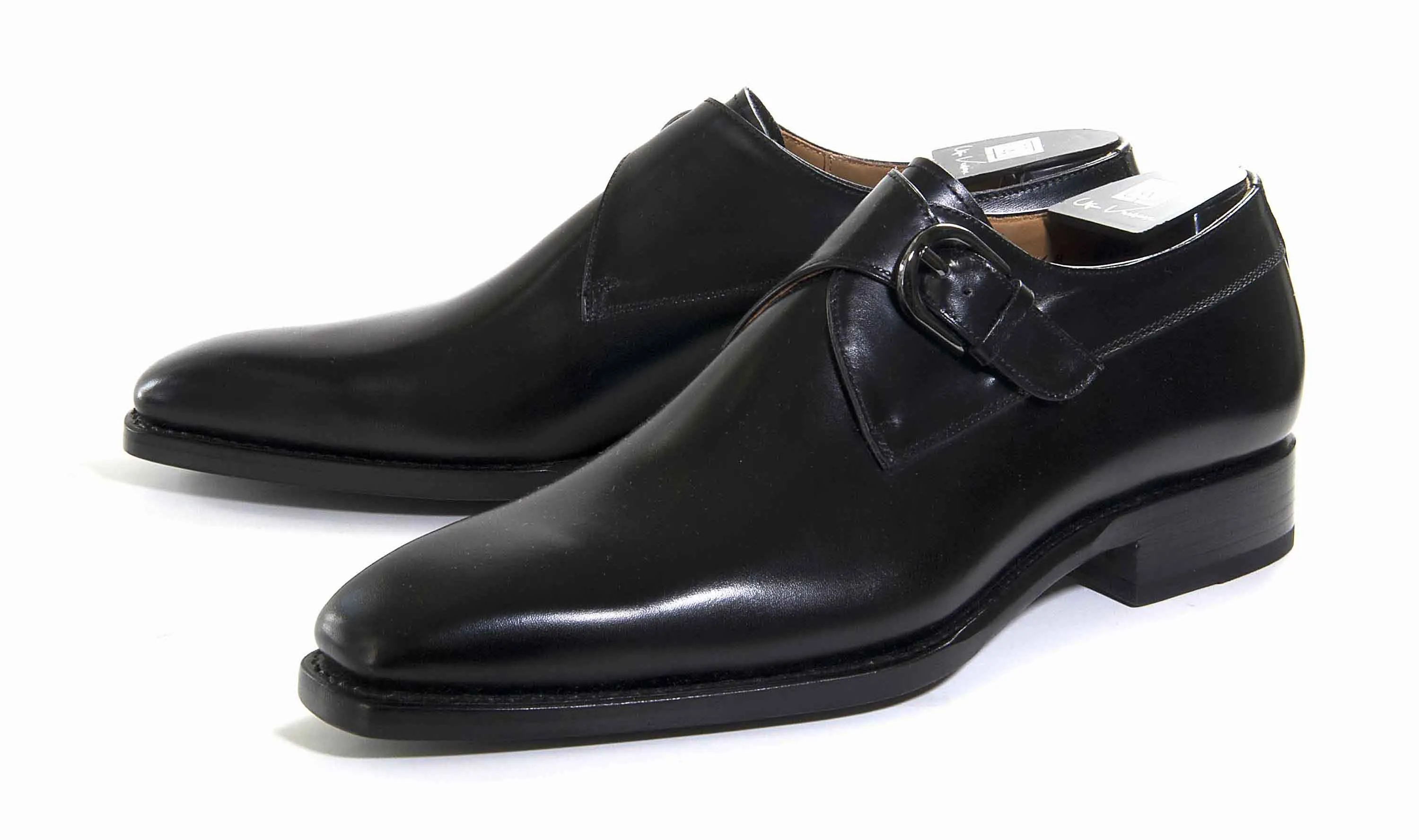 Burnished Calfskin Monkstrap Black