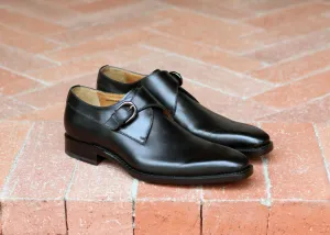 Burnished Calfskin Monkstrap Black