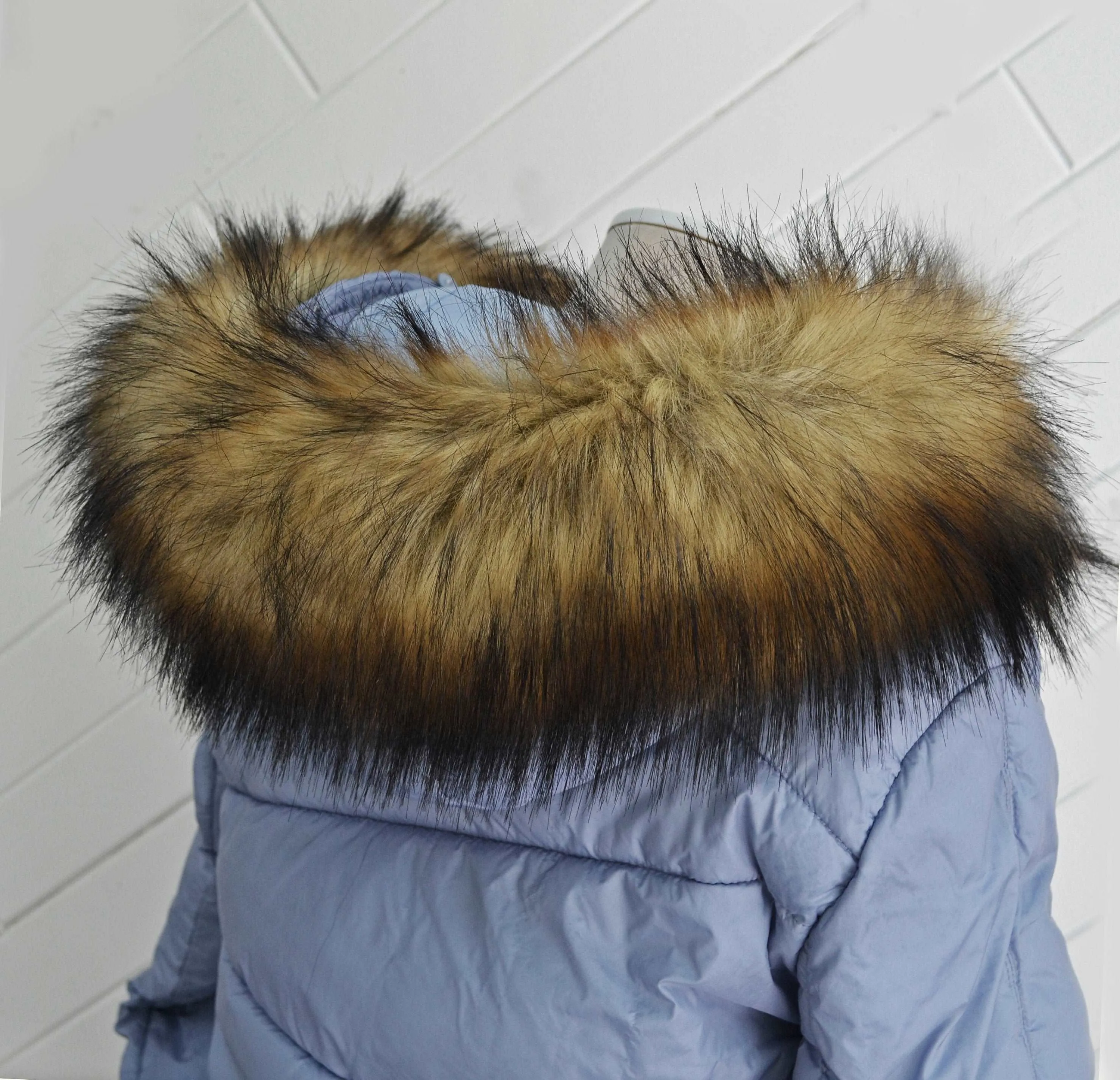 BY ORDER Faux Fur Vegan Trim Hood 60-80 cm, Faux Fur Collar Trim, Fur Fabric, Fur Ruff, Faux Fur Hood, Hood Fur Jacket, Fur stripe, Fur Trim