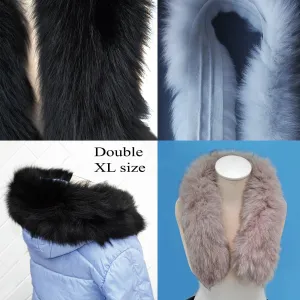 BY ORDER Fox (Tail) XL Double Real Fox Fur Trim Hood, Fur collar trim, Fox Fur Collar, Fur Scarf, Fur Ruff, Fur Jacket, Fur stripe, Real Fur