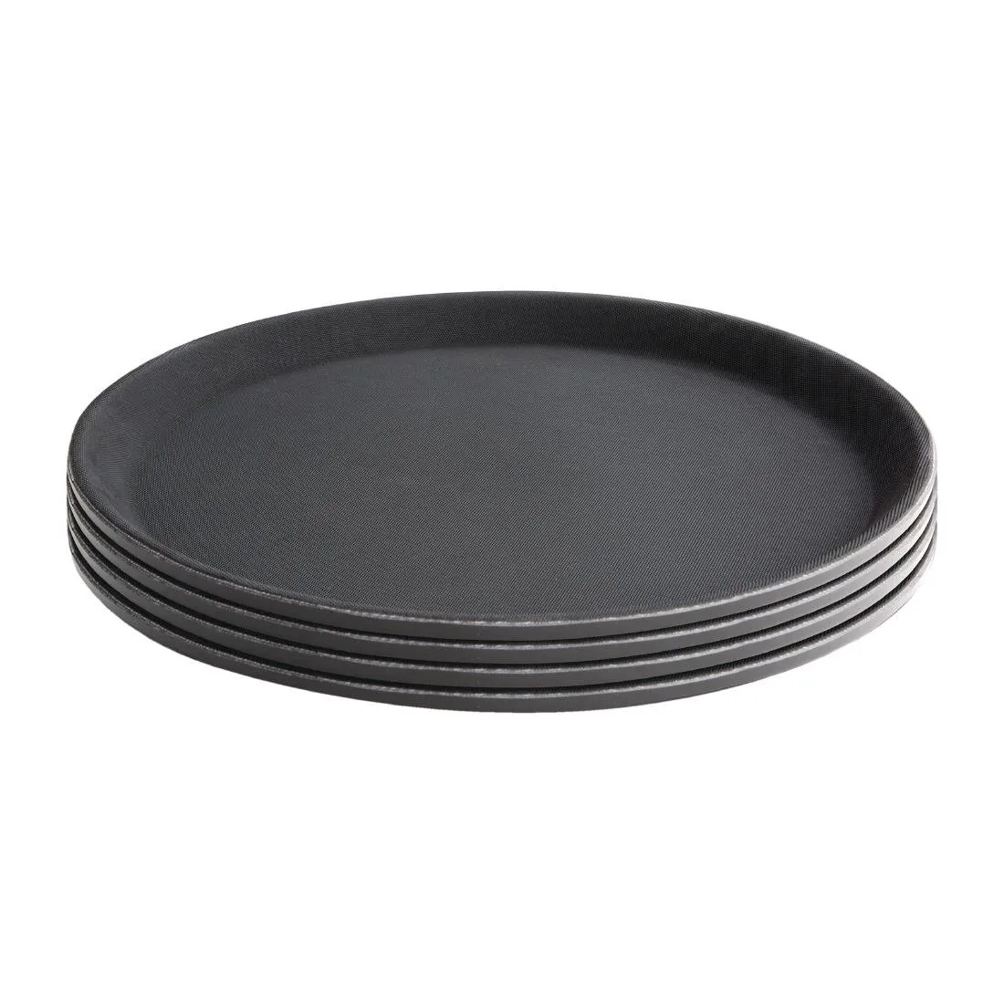 C556 Kristallon Polypropylene Round Non-Slip Tray Black 280mm