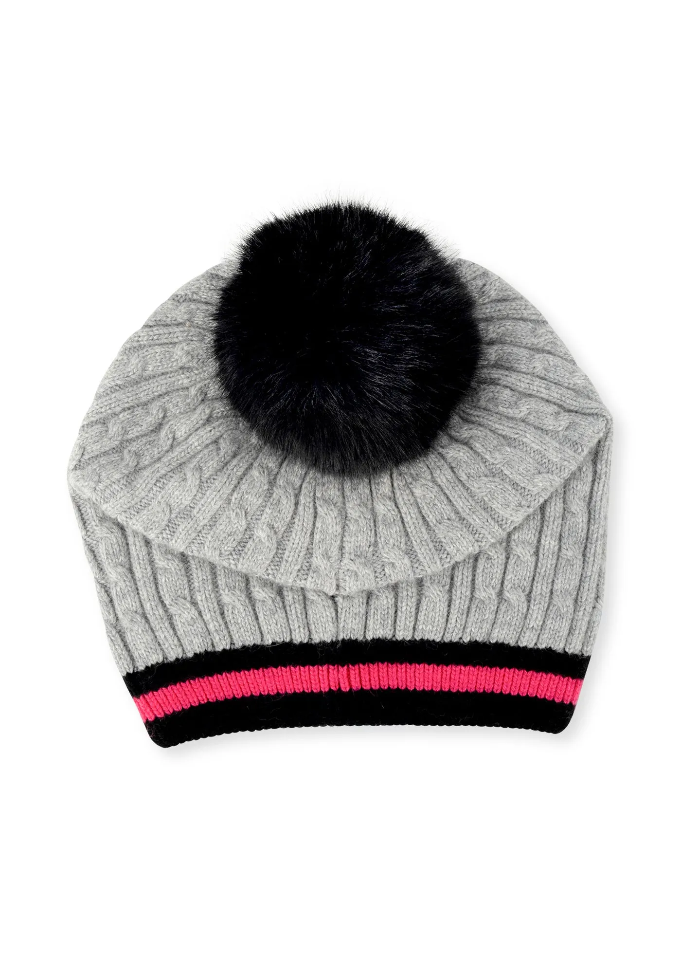 Cabin Cable Beanie With Removable Pom