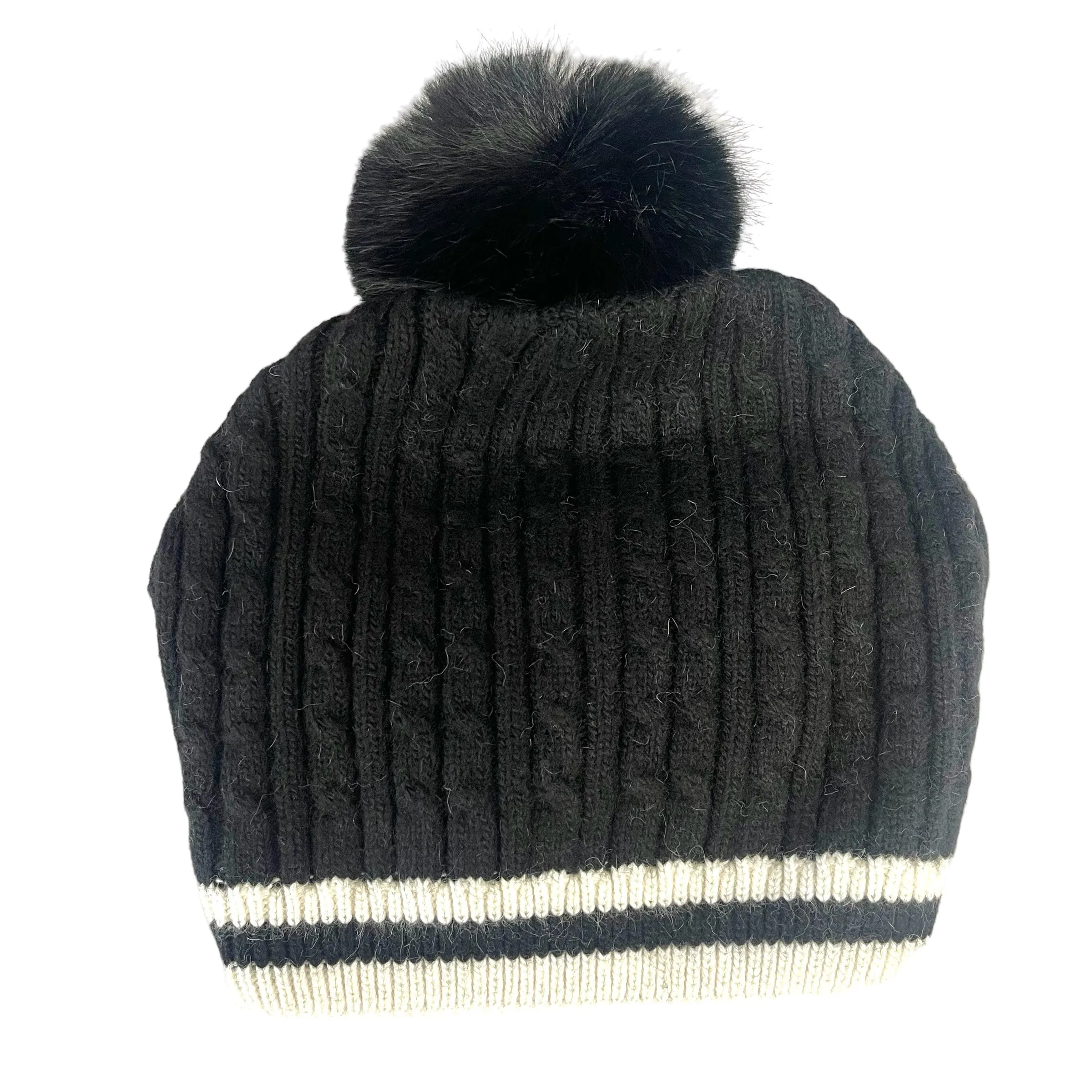 Cabin Cable Beanie With Removable Pom