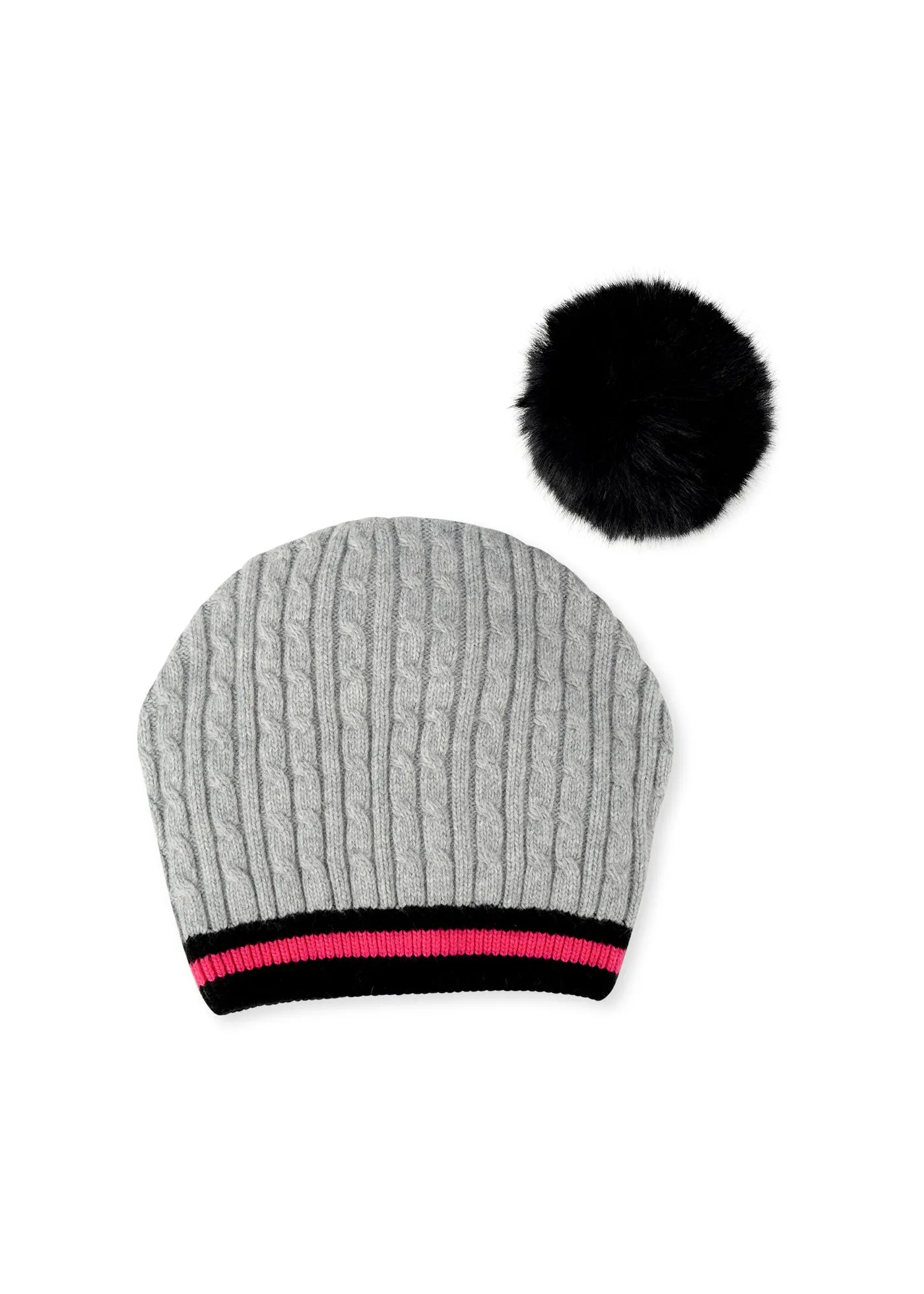 Cabin Cable Beanie With Removable Pom