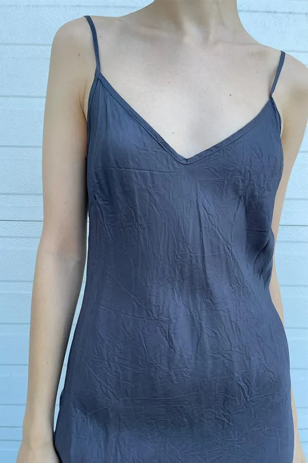 Calf-Length Bias Long Slip in Charcoal