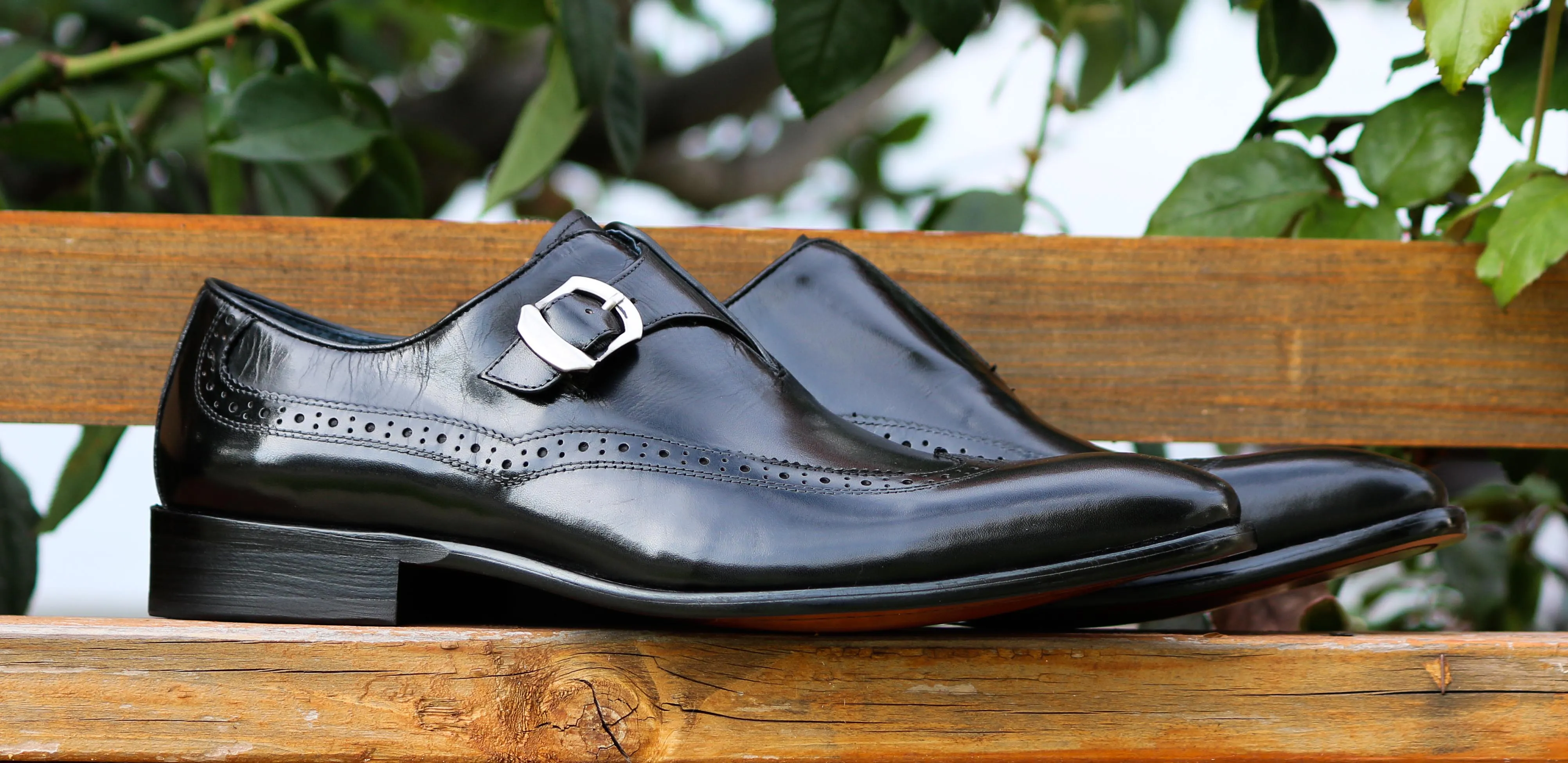 Calfskin Monkstrap Shoe Black