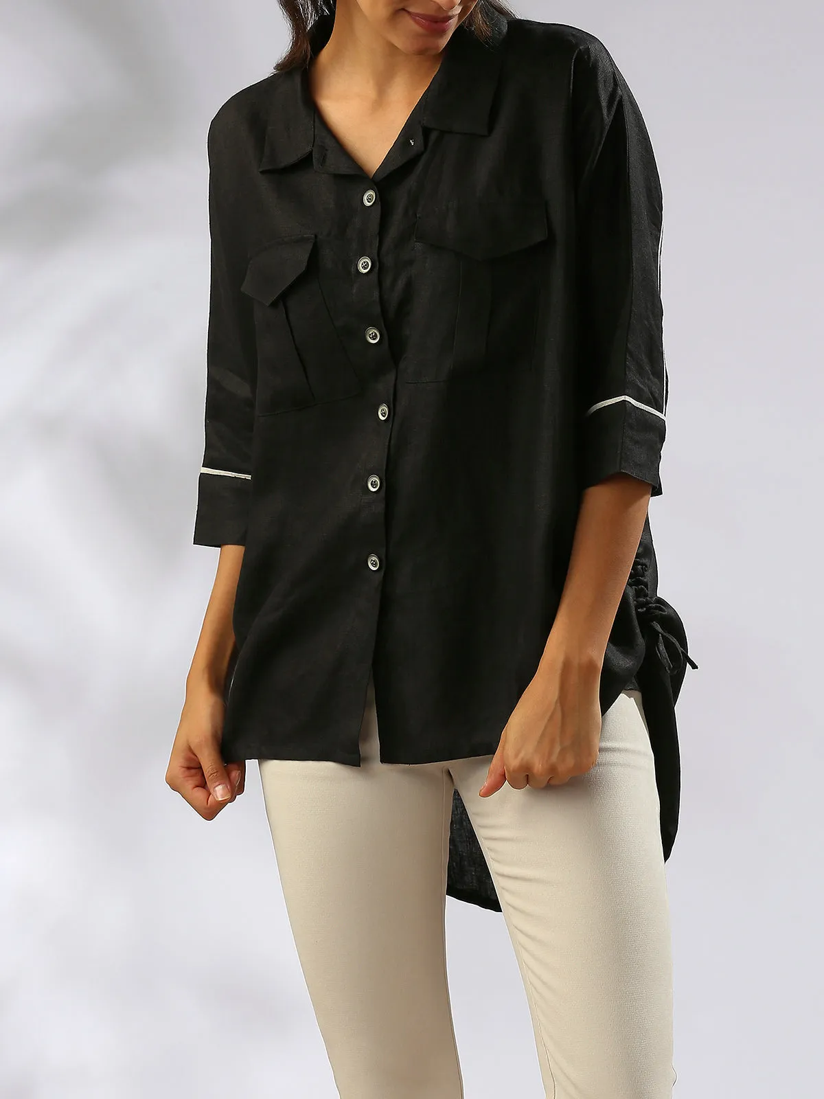 Canopy Kimono Shirt- Black