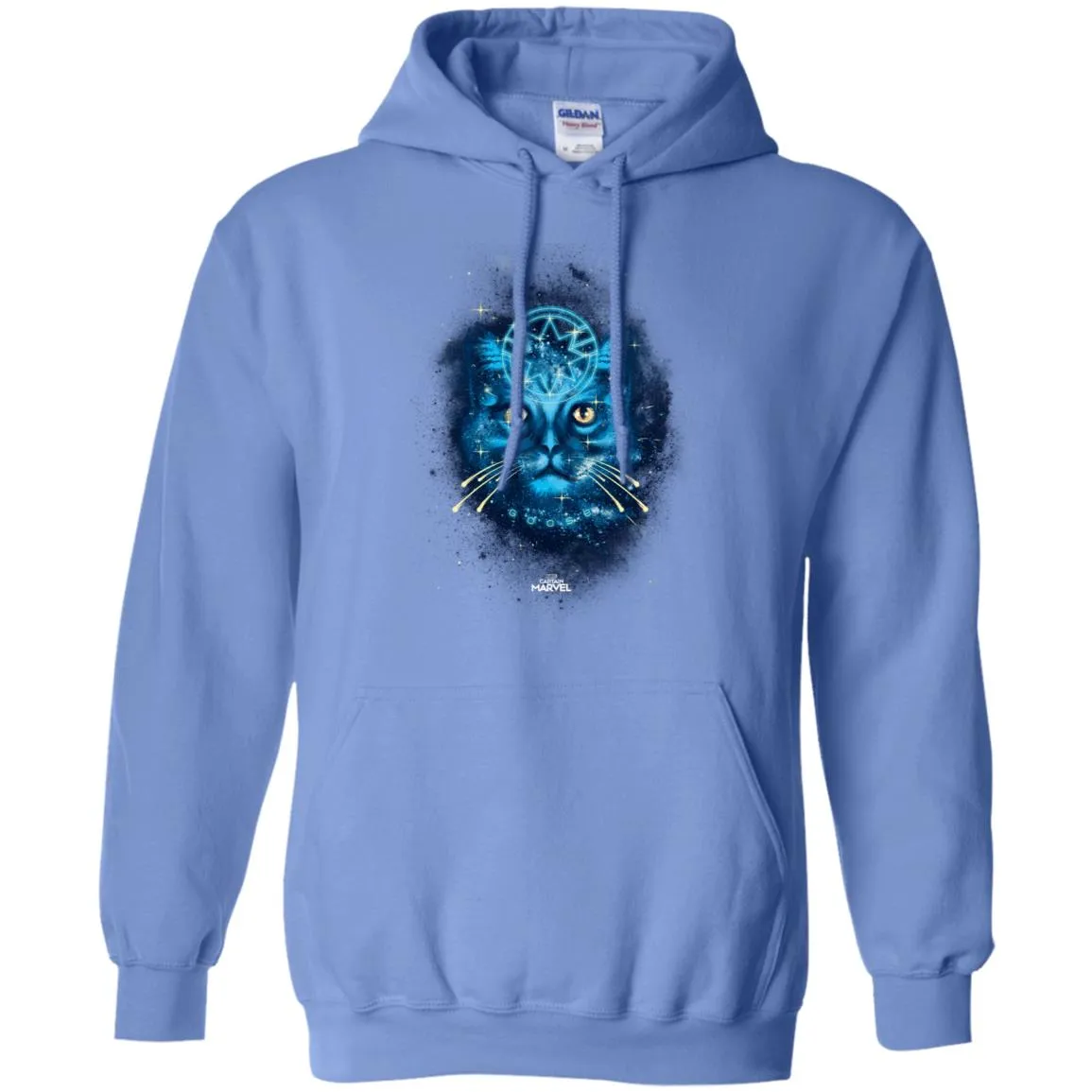 Captain Marvel Goose Blue Galaxy Portrait Pullover Hoodie Sweatshirt