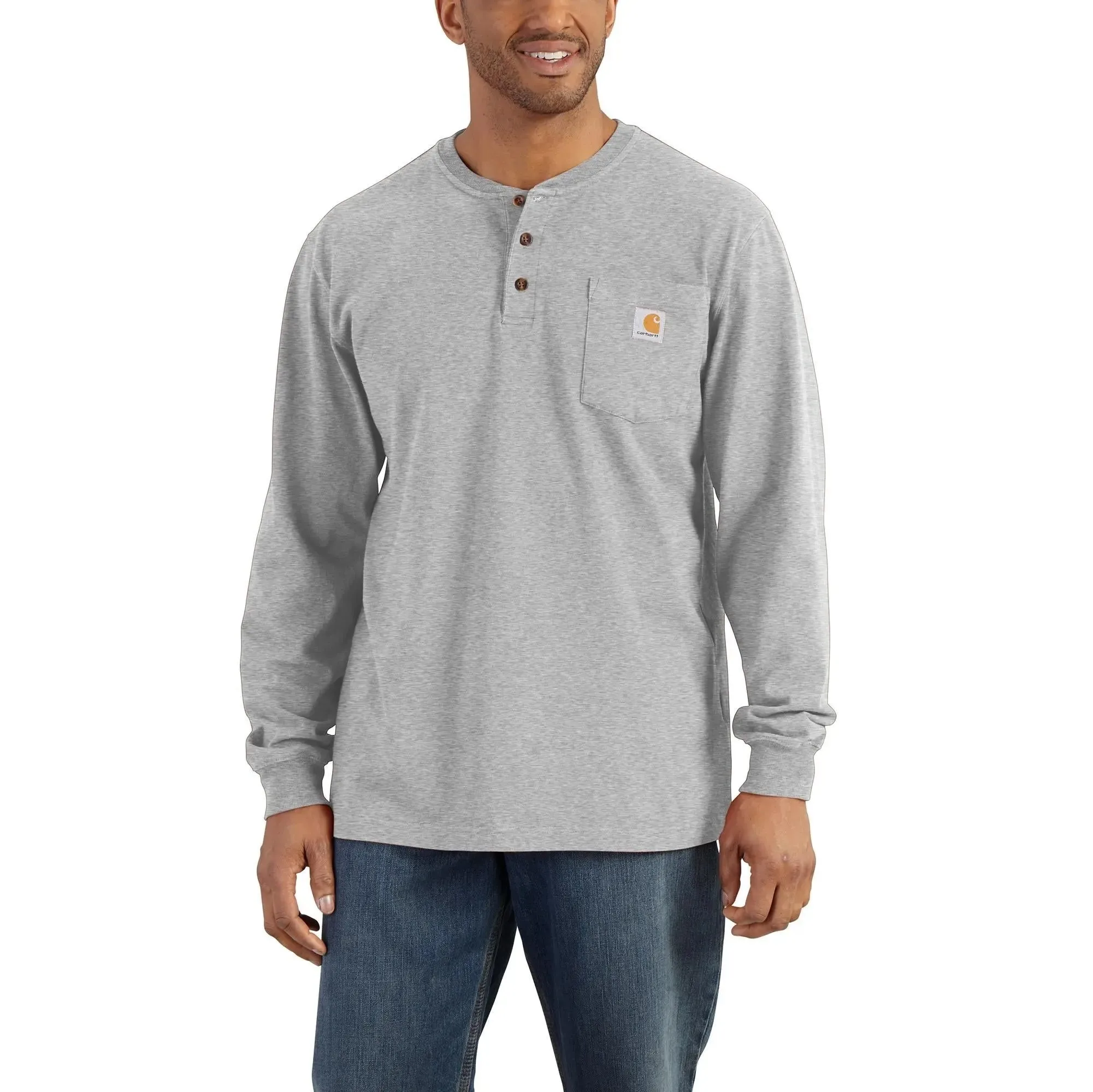 CARHARTT - Loose Fit Heavyweight Long-Sleeve Pocket Henley T-Shirt