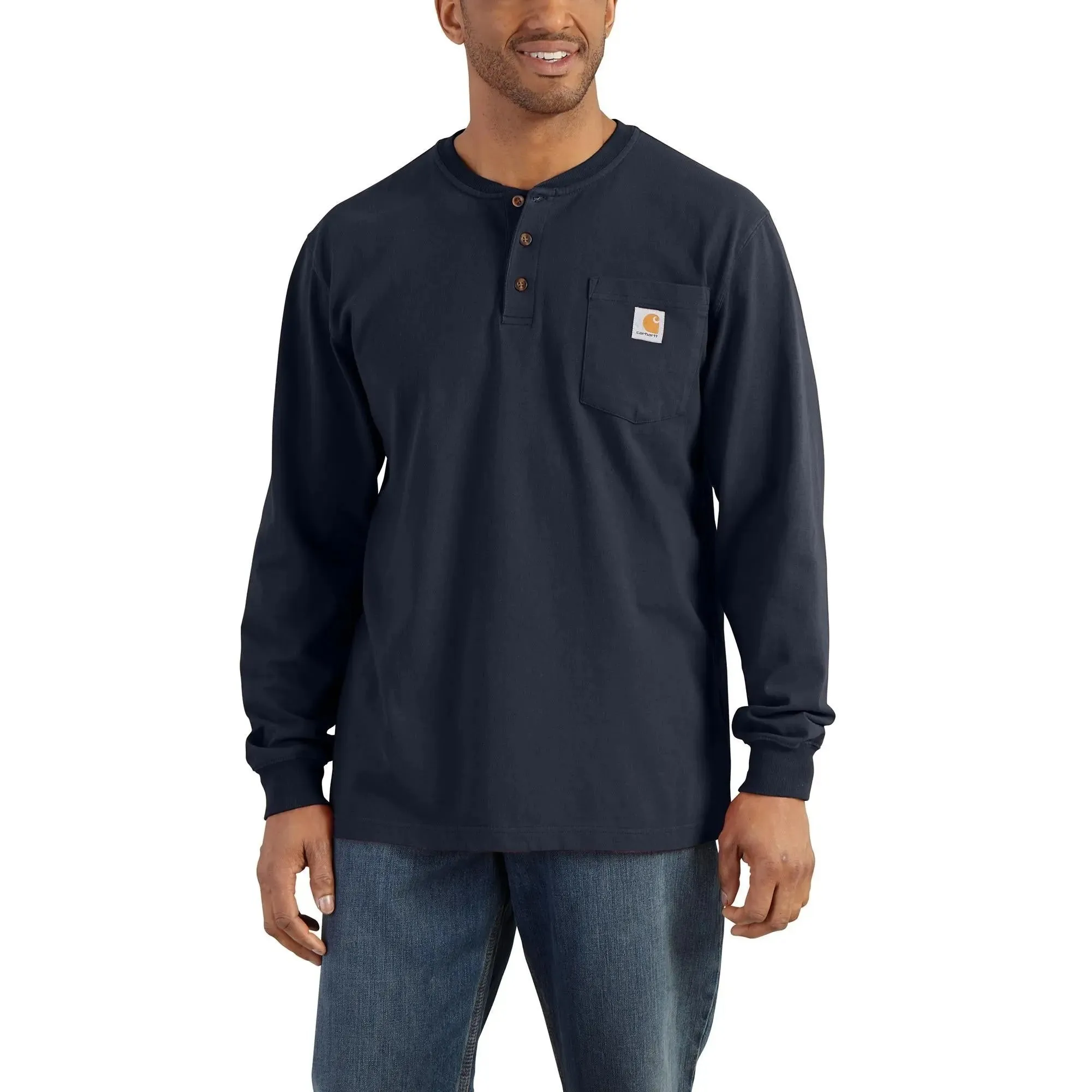 CARHARTT - Loose Fit Heavyweight Long-Sleeve Pocket Henley T-Shirt