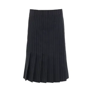 Chalk Stripe Skirt in Navy