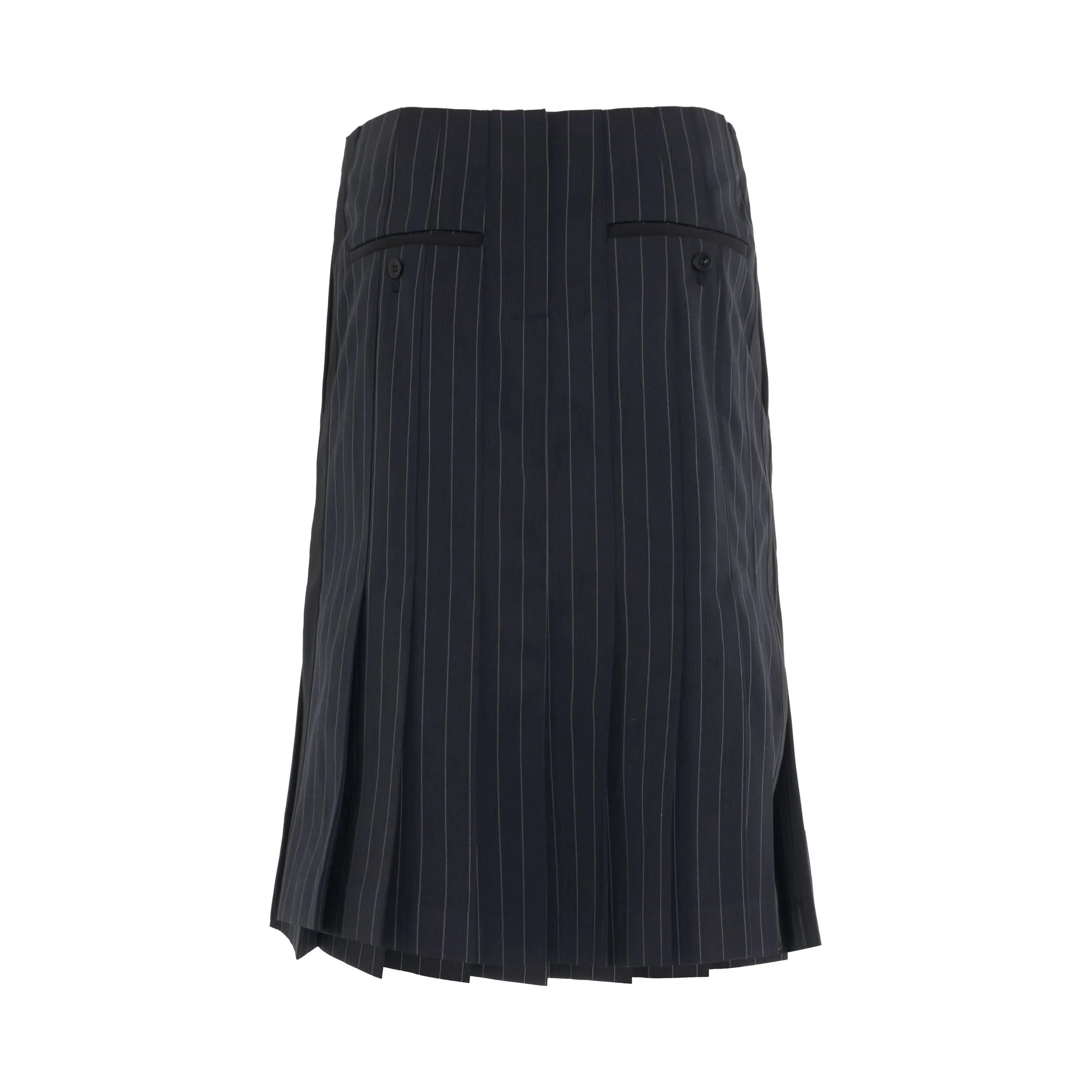 Chalk Stripe Skirt in Navy