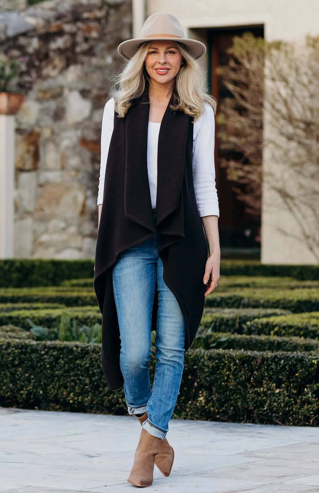 Classic Knitted Sleeveless Wrap