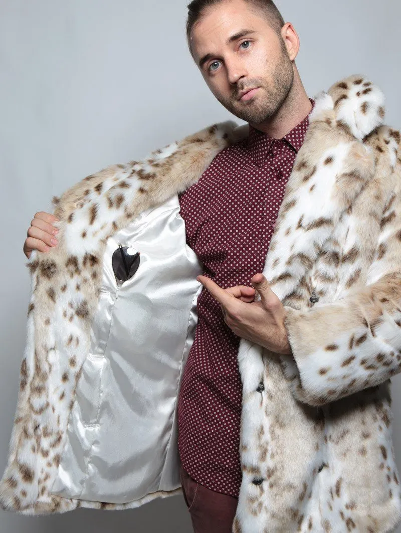 Classic Siberian Snow Leopard Faux Fur Coat