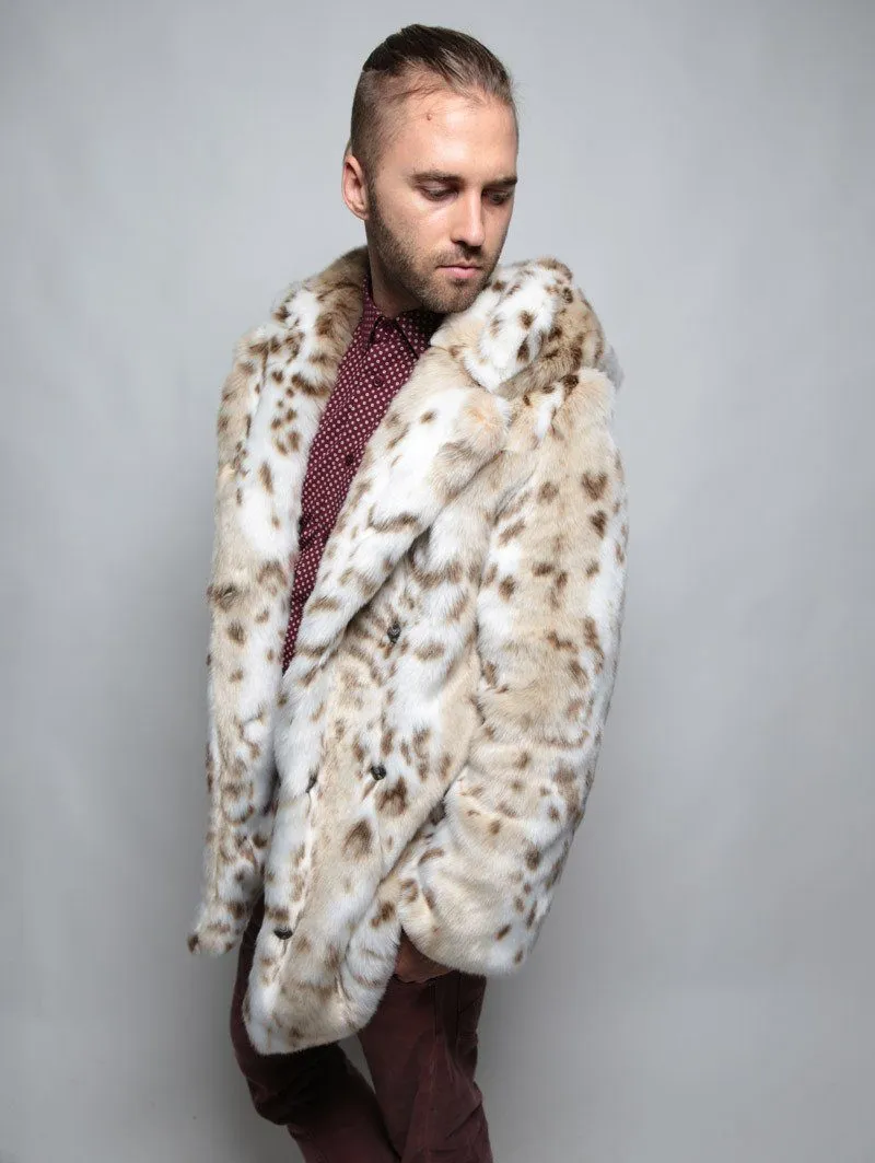 Classic Siberian Snow Leopard Faux Fur Coat