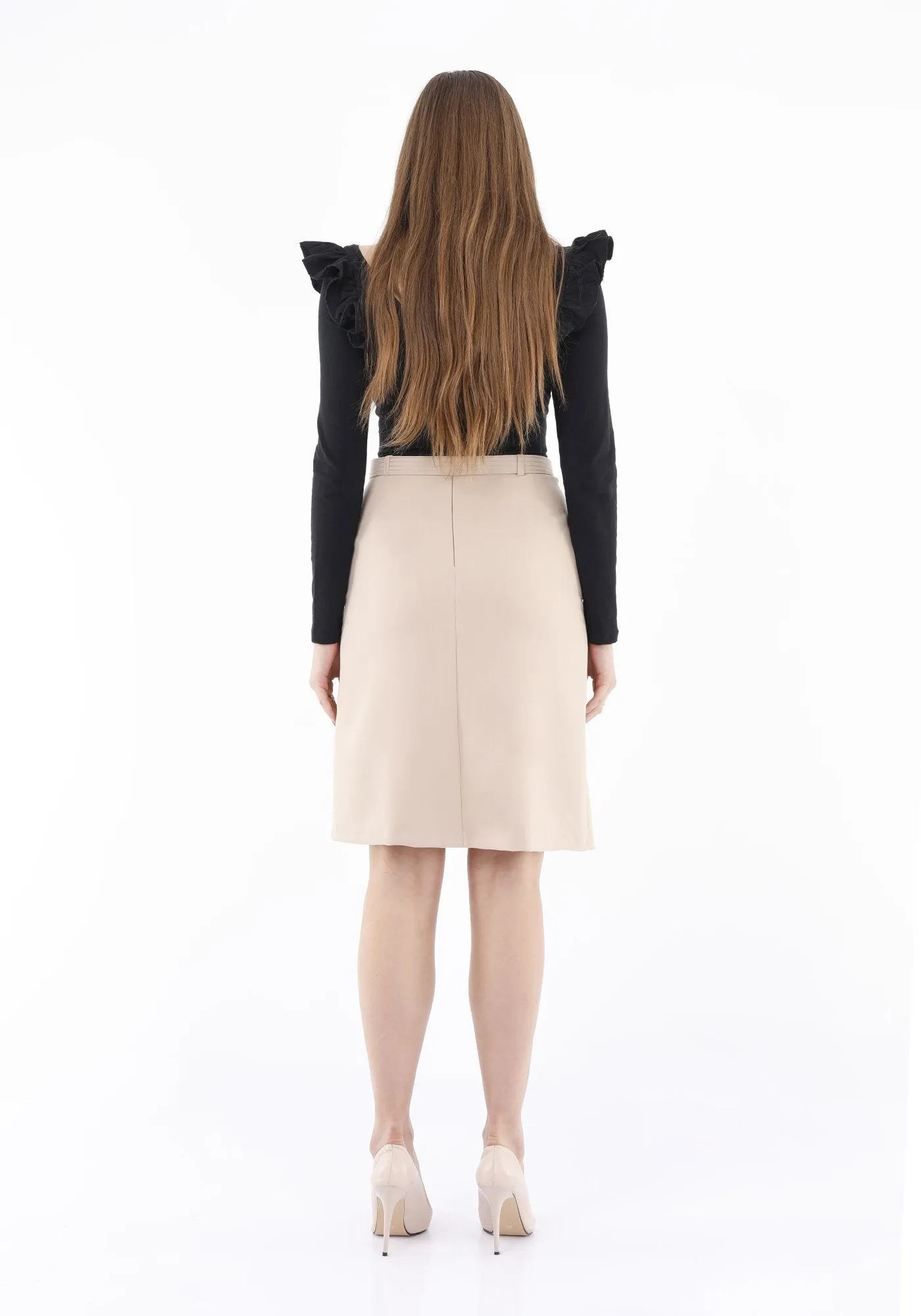 Comfy High Waist Stone Pencil Skirt