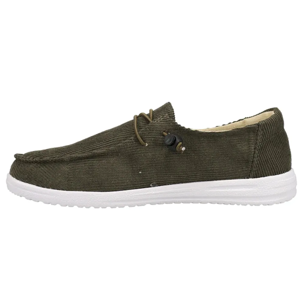 Corkys Women's Kayak Slip On Corduroy Shoe - Olive 51-0127