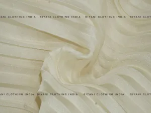 Cream Pleated Satin Georgette Fabric